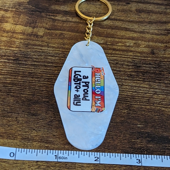 LGBTQ Ally Acrylic Motel Keychain NEW! - Picture 4 of 4
